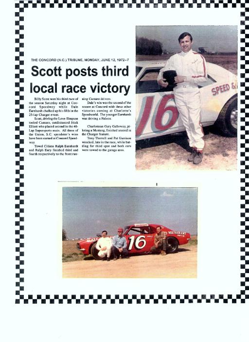 Billy Scott And Dale Earnhardt Take Concord Wins 1972 001 Gallery