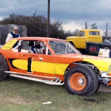 Bill Torrisi, Niagara Falls, N.Y. -- in a car he said he never liked -- at Lancaster (N.Y.) Speedway, 1968. Gordon Reinig photo.