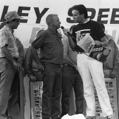 Bill Wimble was supposed to give an interview at Lebanon Valley, but Bill didn't show and Fred did the interview. Who are some of the people standing around  DeCarr collection photo.