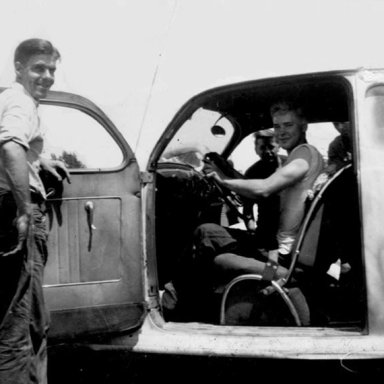 Al won a demo with this 37 Lincoln at the Vernon Fairgrounds in 1952. Bobby Bills and Al