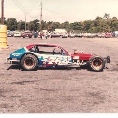 Troyer built pinto in the pits at Islip...