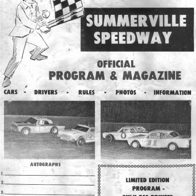 Summerville SC Speedway 1974 Program