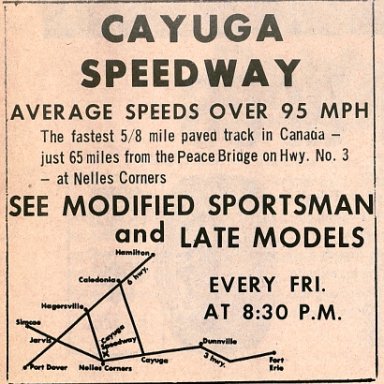 Cayuga opens Track June1968e