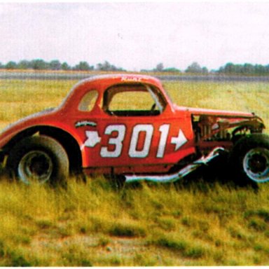 Runt Harris driven, Shorty Shook owned #301 modified in the Trenton infield.