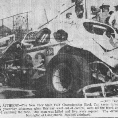 Labor Day 1970, Syracuse. Fatal car in the stands