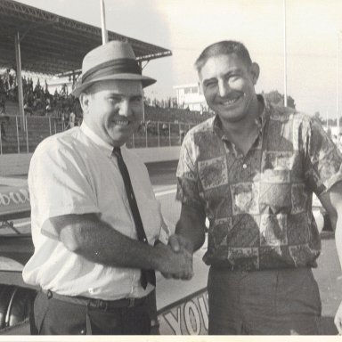 My dad and Fireball Roberts at Martinsville, April 1964