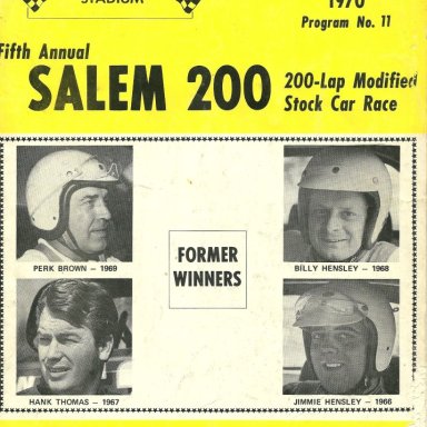 Bowman Gray Stadium Program