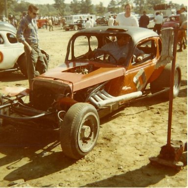 The always exciting Ollie Silva in a stock car at Thomson