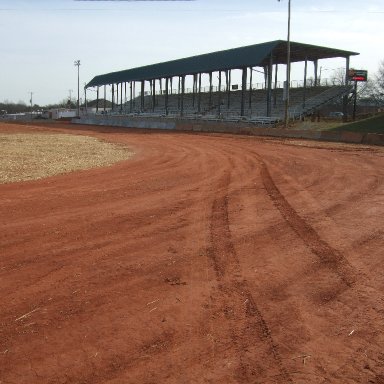 Turn #4 and grand stands