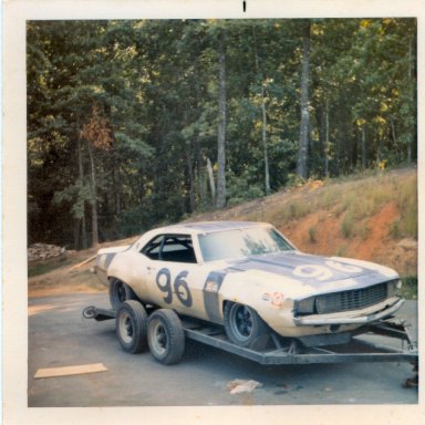 Gene first professional road race returning from mid-ohio, 1972