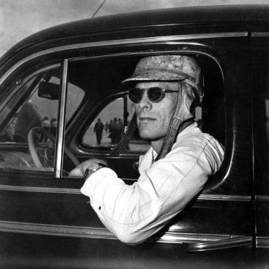 Red Byron in his personal car. (1946-48 Ford Sedan)