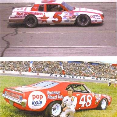 Geoff Bodine #5 1984, James Hylton #48 Pop Kola