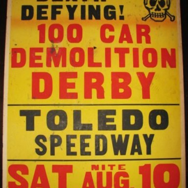 stock car poster demo derby Toledo speedway