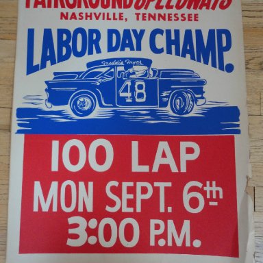 stock car poster Fariground Speedway , Nashville, TN