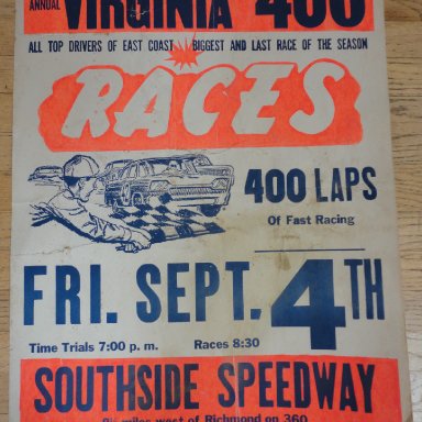 stock car poster Southside Richmond, Virginia