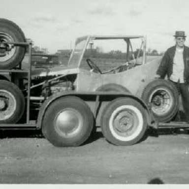 Mort beside his car at Sandusky 1965