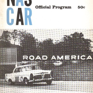 1956 Nascar Program for Road America