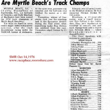 Myrtle Beach Speedway Track Championship