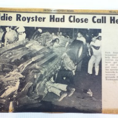 Eddie Royster wreck at Richmond