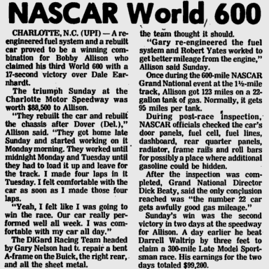 1984 World 600 Bobby Allison