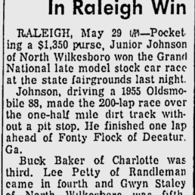 1955 Raleigh Junior Johnson