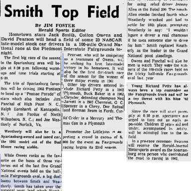 1962 Spartanburg Preview Article