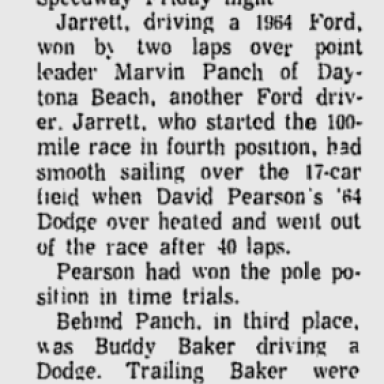 1964 Ned Jarrett Langley Speedway