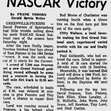 1966 David Pearson Greenville