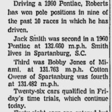 1960 Atlanta Dixie 300 qualifying