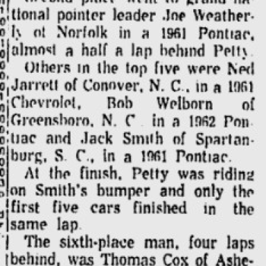 1962 Roanoke Starkey Richard Petty