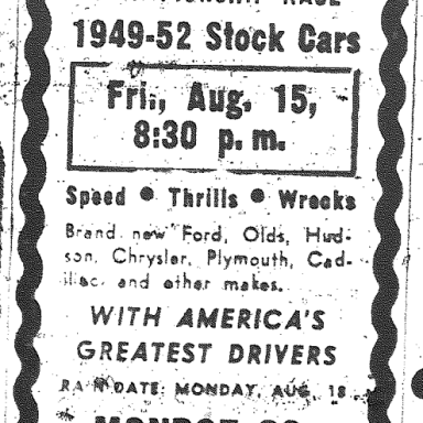 1952 Rochester race ad