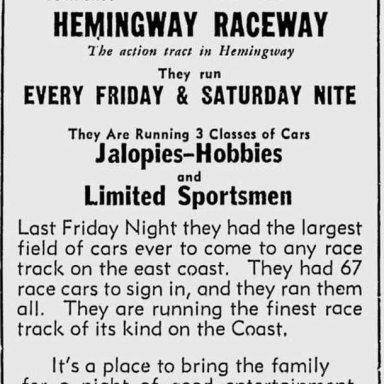 Hemingway Raceway - 1963