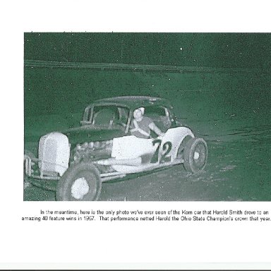 Harold Smith driving Bob Korn car 1957. Ohio State Champ 40 feature wins