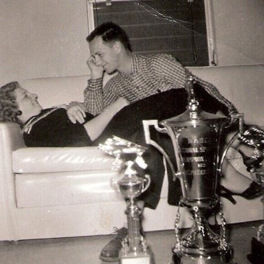 Ralph Earnhardt in 1956 with the trophy
