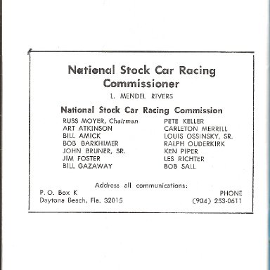 1970 NASCAR rule book credit page