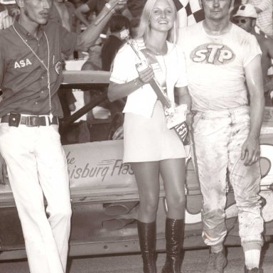 Feature Win (#24), Victory Lane, 100 Lap ASA Win, Winchester Speedway, Sep 3, 1973