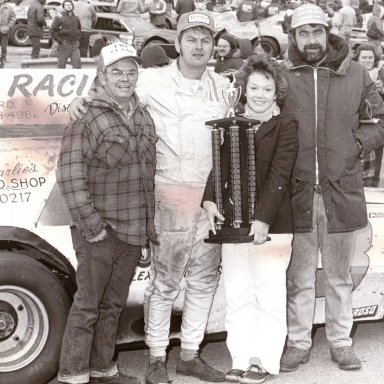 Feature Win (#52), Victory Lane, 100 Lap ASA, Queen City Speedway, Oct 24,1980