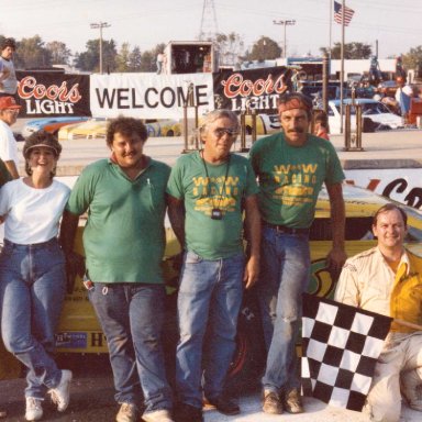 Feature Win (#112), Victory Lane, Queen City Speedway 100 Lap, Sep 28, 1986
