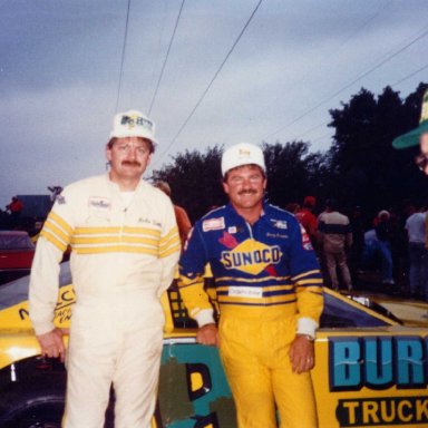 John Vallo, Terry Labonte and Bob McCullough at Columbus Motor Speedway, 1989