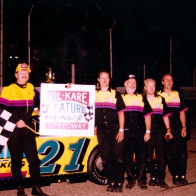 Feature Win (#258), Main Event Qualifier 100 Lap, Kil-Kare Speedway, June 21, 1996