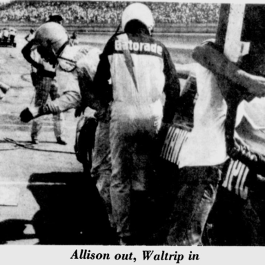 1977 Talladega Waltrip Relieves Allison