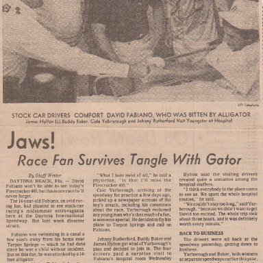 JAWS  RACE FAN SURVIVES TANGLE WITH GATOR 000
