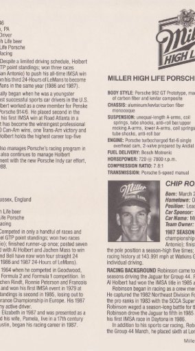 #14 AL HOLBERT, DEREK BELL, CHIP ROBINSON, MILLER HIGH LIFE PORSCHE 962 1988 002