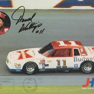 DARRELL WALTRIP #11  BUDWEISER CHEVY 1984 POST CARD 001 (FRONT)