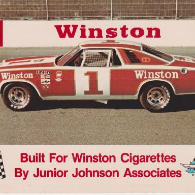 WINSTON NUMBER 1 SHOW CAR 1977 CHEVELLE MALIBU POST CARD OO3A FRONT