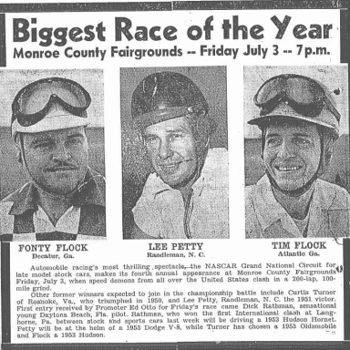 Promo for 1953 Rochester race