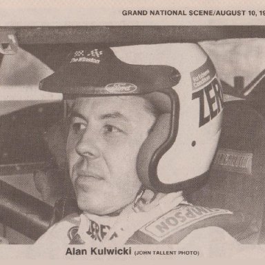 #7 ALAN KULWICKI WEARING ZEREX ANTIFREEZE COOLANT,THE WINSTON, FORD DECALS 1989 OPEN FACE SIMPSON RACE HELMET PHOTO