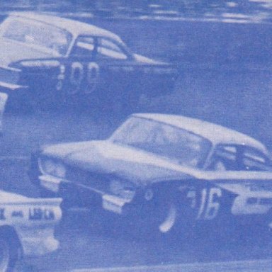 TS04A3  #99 FIREBALL ROBERTS 1961 FORD, #16 JOHNNY GOUVELA FORD,  1964 200 Mile Modified-Sportsman race at Daytona PHOTO