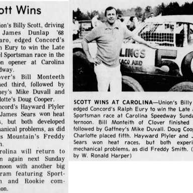 1973 Carolina Speedway Billy Scott