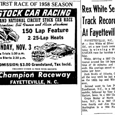 1957 Champion Speedway Rex White